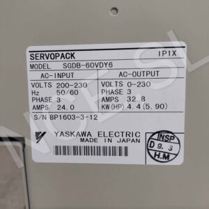 SGDB-60VDY6 Servopack Yaskawa